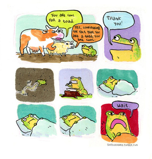 Here are the first few comics from a series I’ve started making about a regular toad.