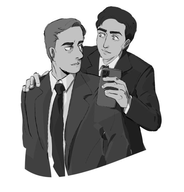 waystar 2 #succession#tom wambsgans#greg hirsch#tomgreg #yeah….standing next to each other again…  #toms face is so hard to draw like watch him look super diff each time I post him  #anyways what’s Greg showing him on the phone that’s up for U to decide