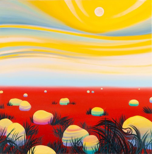 Magdalena Szilke (b.1983) - Dreamlike Landscape. 2022. Oil on canvas.