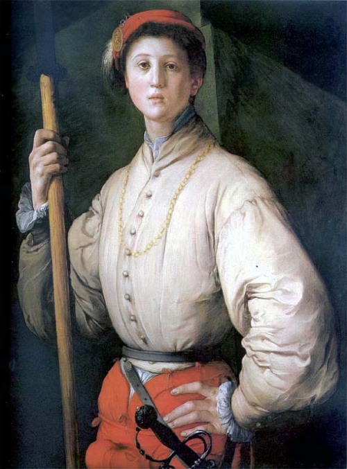 Portrait of a halberdier by Pontormo, 1529-1530