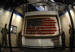 Museum-Of-Artifacts:flag Froim The Iwo-Jima Raising, 1945 Preserved In National Museum