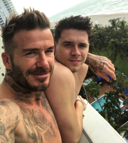 fyeahswaggy: malecelebsandporn:  David Beckham &amp; Brooklyn Beckham  I wanna fuck Brooklyn while David fucks me! 