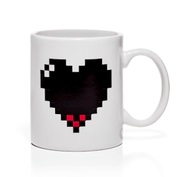 thedrunkenmoogle:  Pixel Heart Heat Changing Mugby ThinkGeek - ป.99  I WANT THIS THING