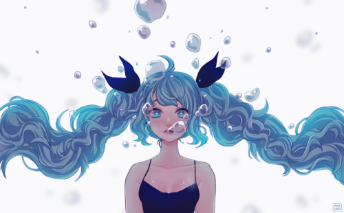 milkgrrl-blog:deep sea girl // hatsune mikuart by me, milkgrrl, please do not repost!