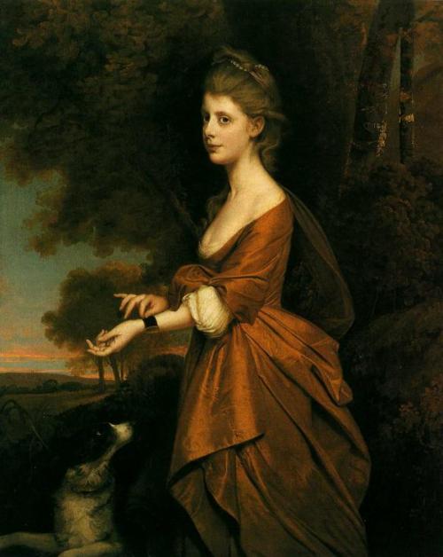 artist-joseph-wright:Portrait of a Girl in a Tawny Colored Dress, 1780, Joseph WrightMedium: oil,can