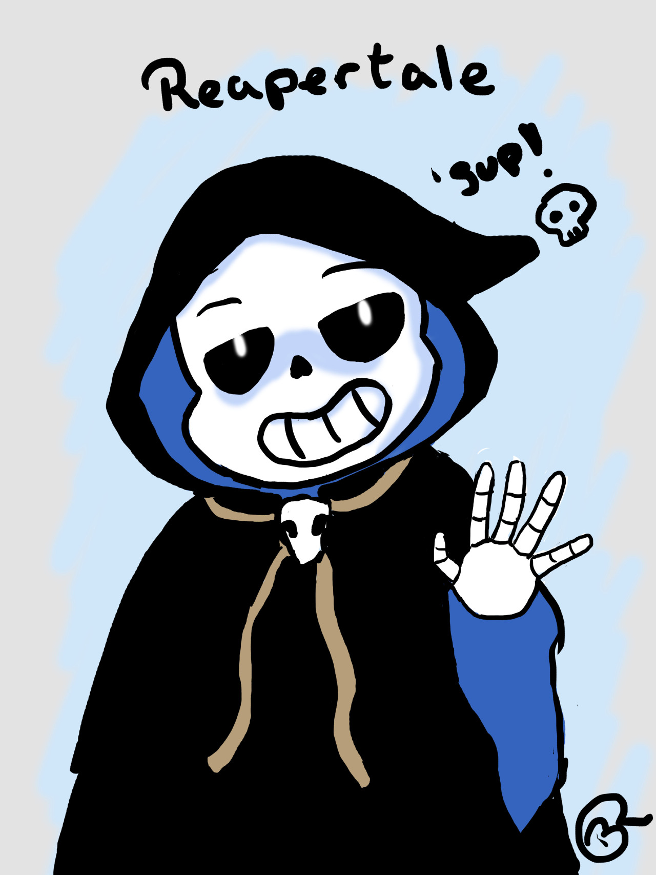 A Wild Shipper Has Appeared! — Reaper Sans human Les dejo un pequeño dibujo  de la