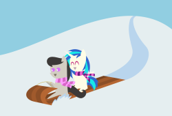 v0jelly:  Welcome to day 19 of the 25 Days of Christmas Ponies! Only 6 more days until the big day. For today’s picture, two good friends Octavia and Vinyl take some time away from their busy musical lives to have some simple winter fun. And what could