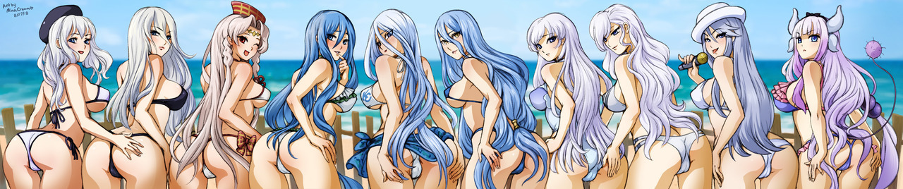 Here’s the complete “Blue-Eyes White Dragon” beach pic! Sfw and pregnant versions.