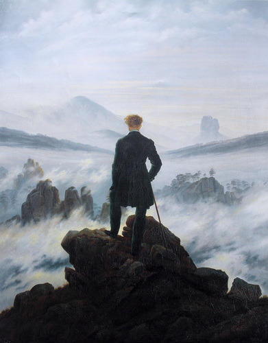 artist-friedrich:The wanderer above the sea of fog, 1818, Caspar David FriedrichMedium: oil