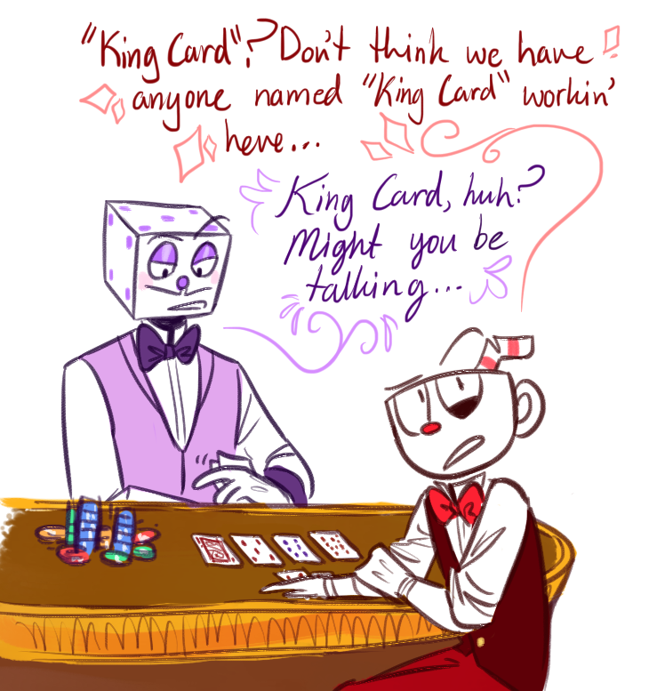 Cuphead King Dice & Spades Card  Character design, Dice tattoo, Cards