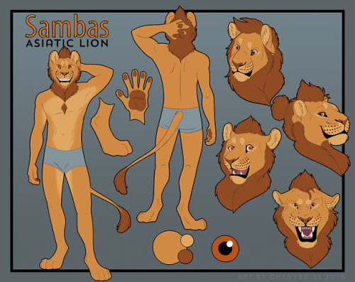 gigglesnorts:Guess who finally got a proper ref sheet of their big dorky lion OC done!!!Thank you @c