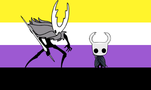 The Knight and Pure Vessel from Hollow Knight are both nonbinary!(requested by @theblankest123)