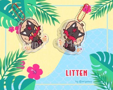 a batch of alolan starter charms ready for you to take home! they’re 2&quot; double sided 