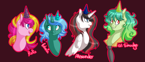 snowyflame:  Drew some of my favourite followers, either those that wished me happy birthday or just people who were generally nice to me and stuffparty hats cause birthdayyessss silent-kosmos-mod || thediscordedcelestia || askug || craptastics 