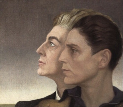 soloveitchik:Medallion, a self portrait of Jewish lesbian artist Hannah Gluckstein and her lover, Ne