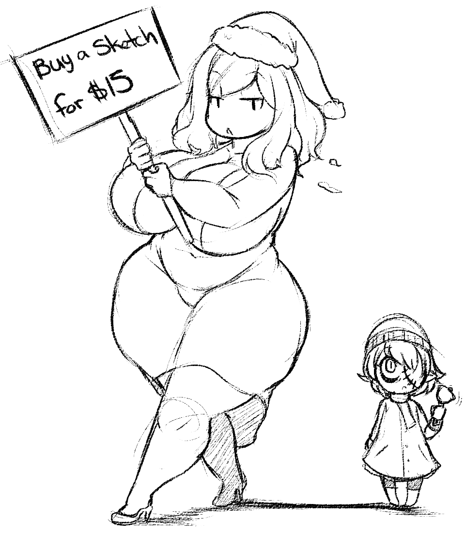 overlordzeon:  So I sketched both Shadow Girl and Emily advertising the sketch commission