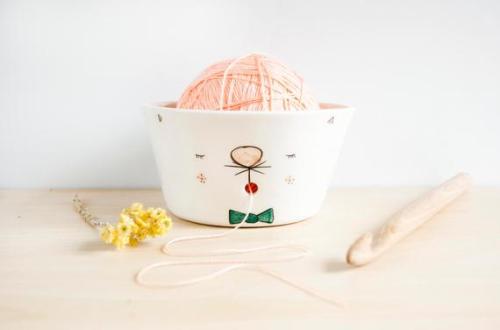 Ceramic Cat Yarn Bowl //noemarin