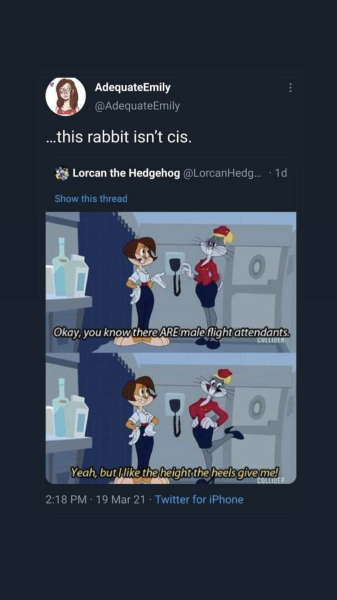 ghastmaskzombie:flootzavut:dykebluejay:ariespedro:saw someone share this on their ig stories and i am obsessedStranger, if you didn’t already know Bugs Bunny is a trickster god, your tumblr experience is very different from mine.