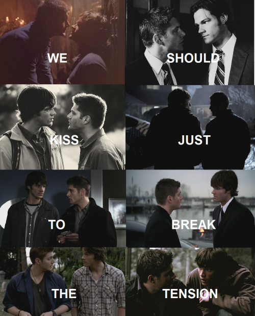 wincestuousfeelings:We should kiss just to break the tension.