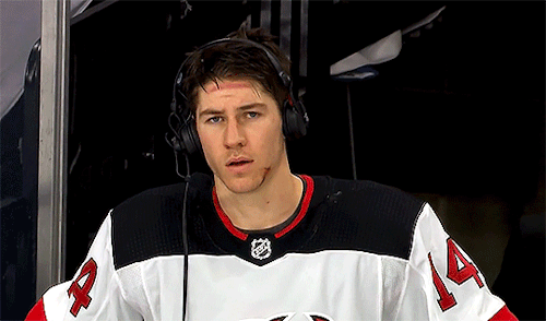 bigmouthnatebastian:*gets asked about playing with Mikey*Devils @ Flyers || 4.25.2021
