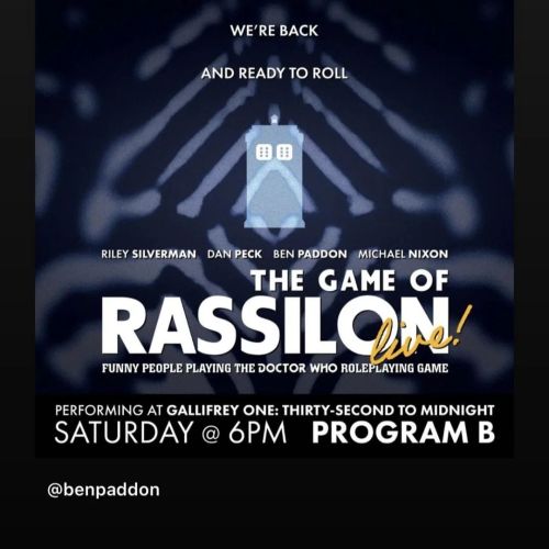 THIS SATURDAY at #Gally1, come watch almost the entire @rassilonpod crew play @cubicle7’s #Doc