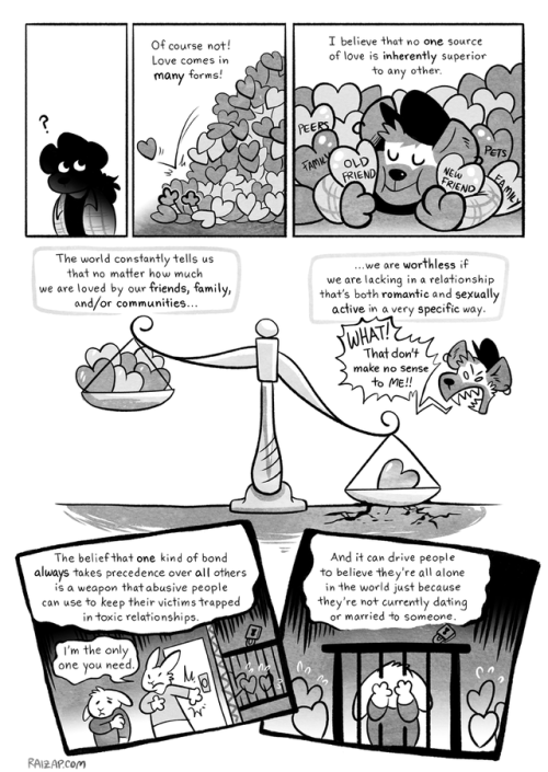 hyenafu:Here’s a comic I made about identifying as asexual and aromantic! I made it for an anthology