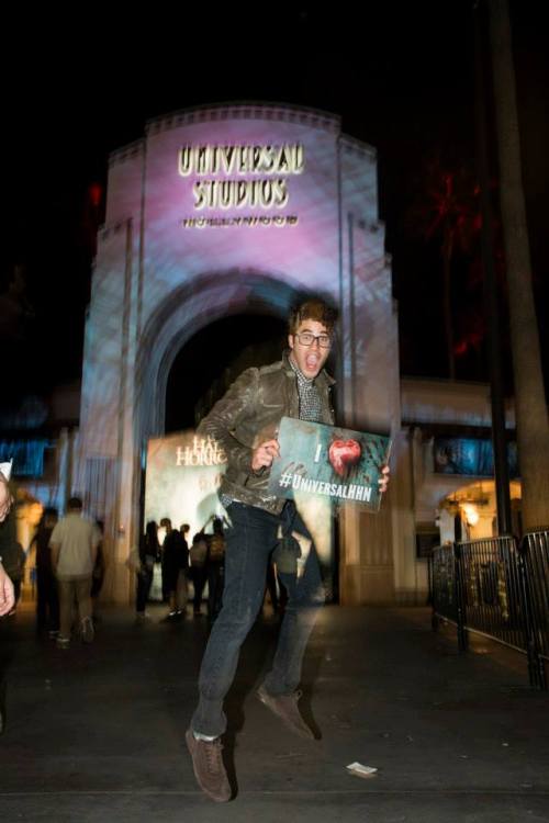 darrencriss-news-blog:Darren Criss at Universal Studios’ Halloween Horror Nights (LA) | Source