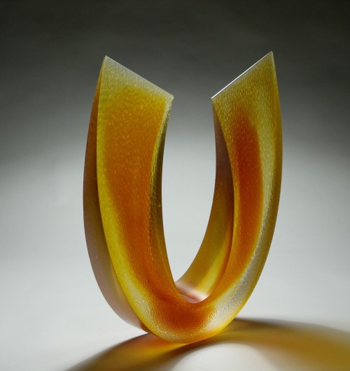 Blossom 8, Galia AmselCast amd sandblasted,etched glass, 15 x 20 x3, 2011