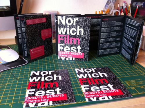 Norwich Film Festival leaflets and postcards have been printed ready for distributing around Norwich