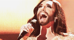 kaeandlucy:  kaniehtiio:  have you accepted conchita wurst as your lord and saviour?   Incredible!  She’s fabulous. And fuck those neanderthal politicians who tried to ban her from the competition. 