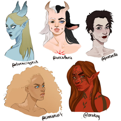 stirped:i love my friends and i love their characters!!!!!!!!!!!@elvencryptid@acathea@poevella@cinna