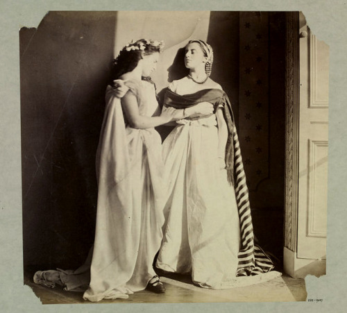 Clementina and Isabella Grace in fancy dress (Orientalist or classical). in a series of photographs 