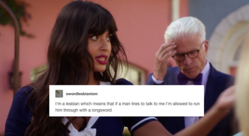 lesbianspacepilot:tahani al-jamil + lesbian tumblr text posts ❤️