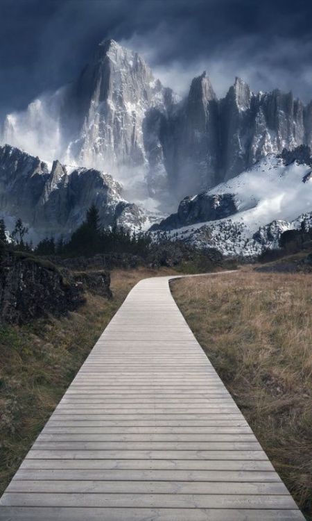 Wooden path, mountains, landscape, 480x800 wallpaper @wallpapersmug : ift.tt/2FI4itB - https