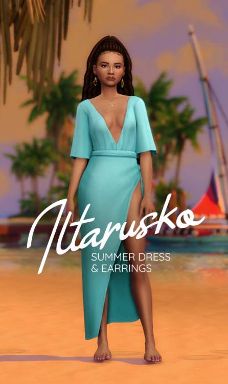 someone-elsa:Iltarusko summer dress and earringsThis is a sister set to my Suvituuli mini set from l