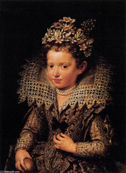 Portrait Eleonora Gonzaga, Princess of Mantua as a child by Frans Pourbus the Younger, c. 1605