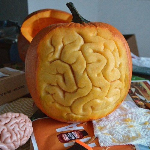 Happy Halloween everyone   I made this brain surgery pumpkin a few years ago: arteriovenous malforma