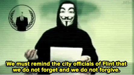 sweetest-tab00:  the-future-now:  Anonymous has declared war on Flint officials Hacktivist