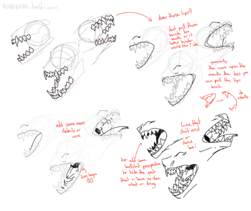 windycube: I drew a shitty teeth tutorial™ for my friend but I figured someone else might find