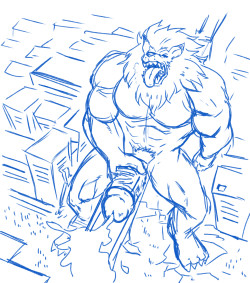 ryulabo88:A quick sketch of Leomon as a giant