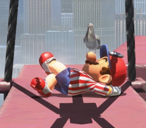 paulthebukkit:When Mario falls asleep in Mario Odyssey, different birds will land on his nose depend