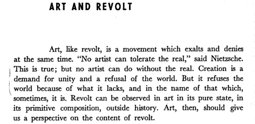 eterealorchid: from Art and Revolt, by Albert Camus