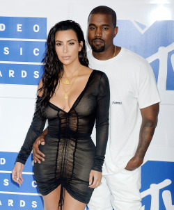 dailyactress:  Kim Kardashian and Kanye West attends