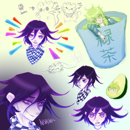 some doodles i call “guess who my fav ndrv3 characters are ft. the hope rat”