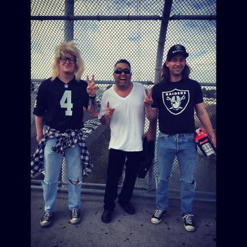 Ran into my friends, Garth and Wayne, at the Raider game!  (at Oakland Raiders Stadium! Raider Nation!)