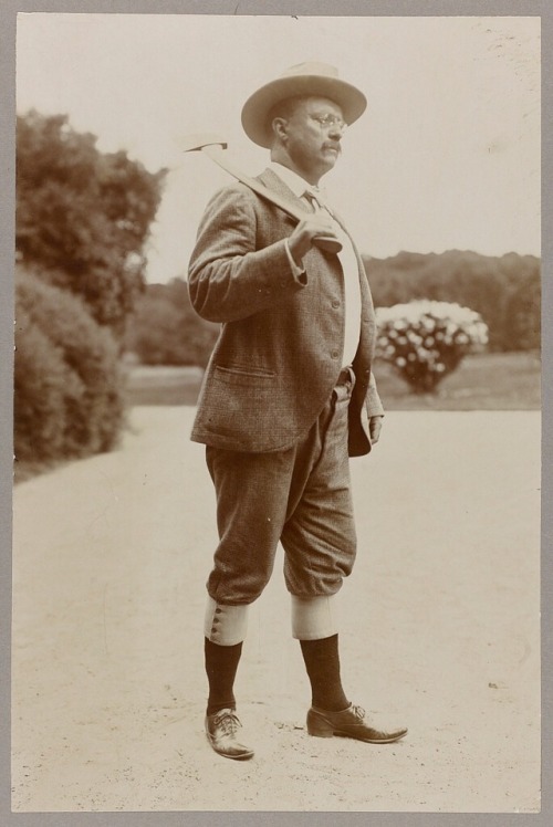 wctruitt - Theodore Roosevelt wearing knickerbockers and carrying...