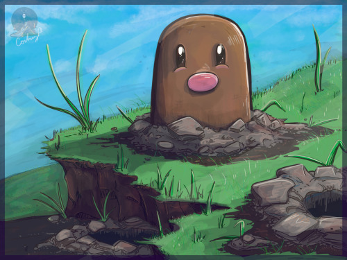 A finished Holiday Commission for a client! The request was their favorite Pokemon, Diglett (Kantoni