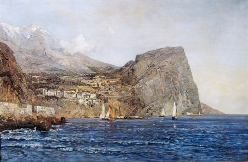 blastedheath:Emil Jakob Schindler (Austrian, 1842-1892), Küstenlandschaft aus Dalmatien [Coastline o