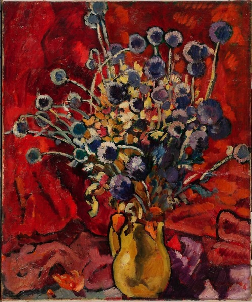 Bouquet of thistles in a jug    -    Louis Valtat  , c.1934French, 1869-1952Oil on canvas, 65 x 54 c