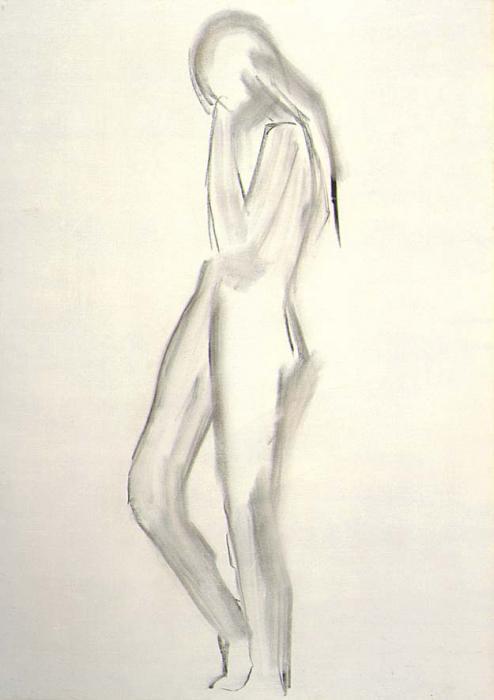 Large Nude,  Study of a Nude   -   Nicolas Staël, 1953-54French- Russian   1914-1955Charcoal with ex